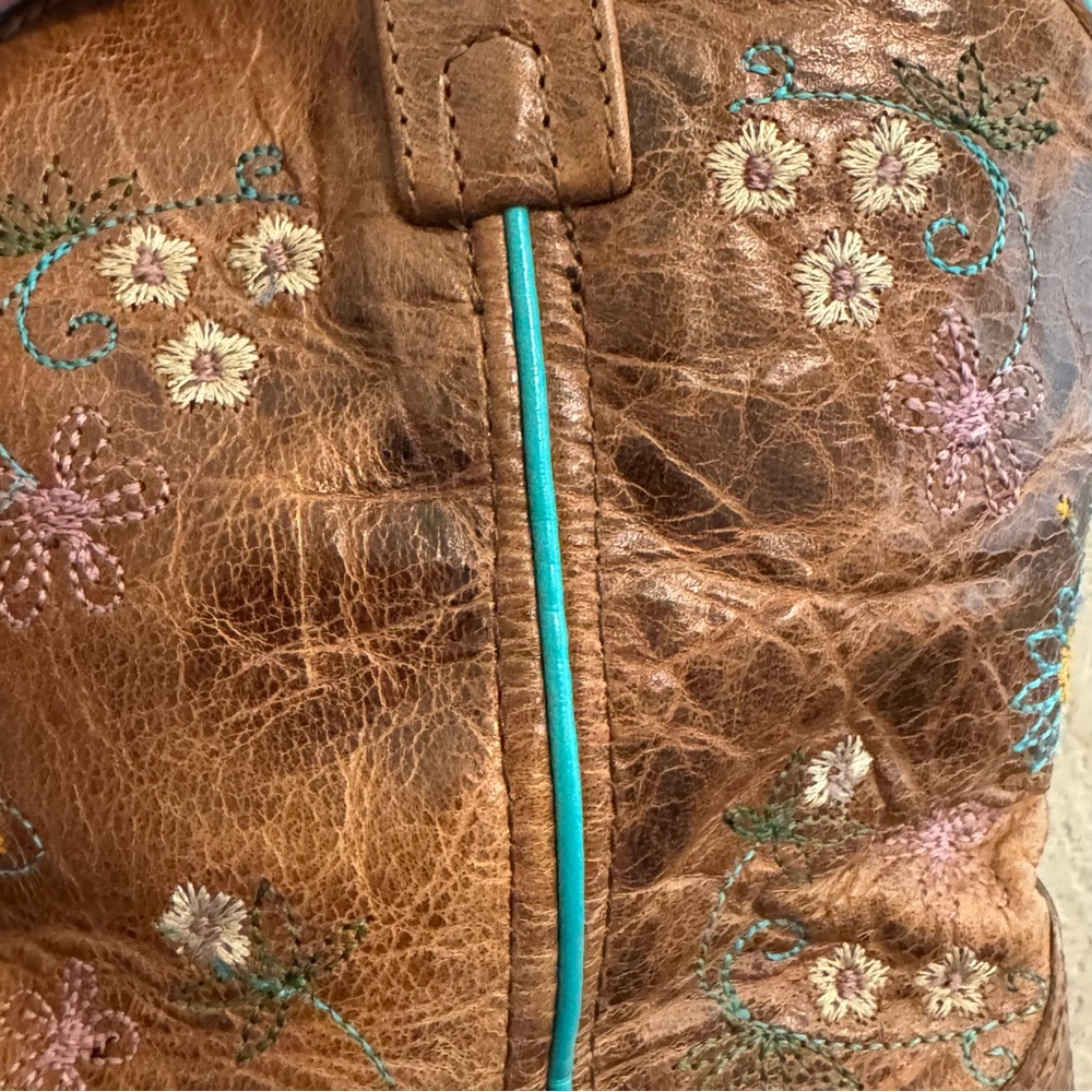 Kids Brown and Blue Western Boots - Picture 7 of 13